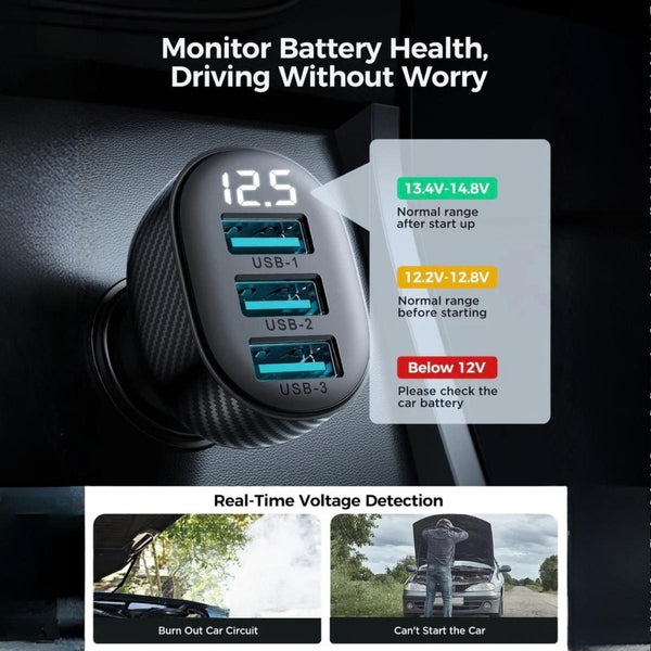 JOYROOM JR-CCD03 3USB 3.4A 17W Car Charger