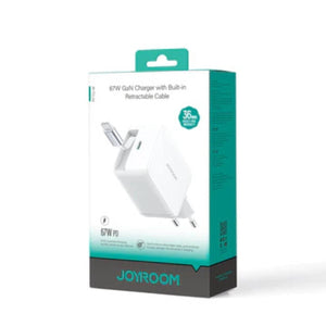 JOYROOM JR-TCL06 67W GaN Charger with Retractable Cable EU