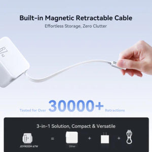 JOYROOM JR-TCL06 67W GaN Charger with Retractable Cable EU