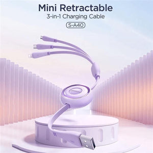 JOYROOM S-A40 3-in-1 Mini Retractable Charging Cable