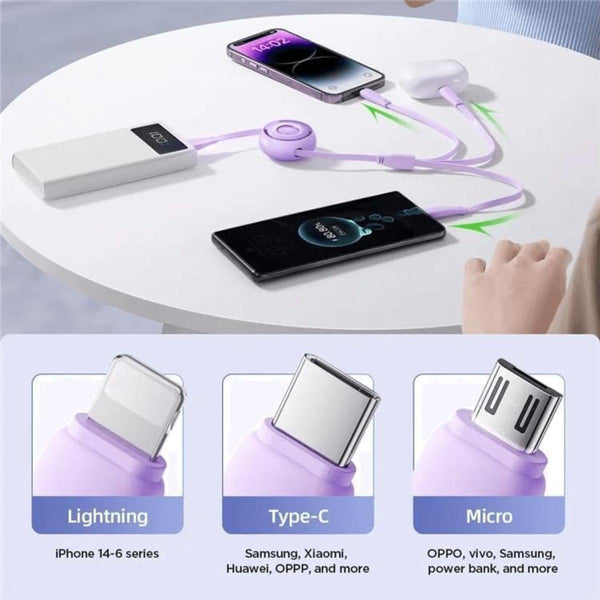 JOYROOM S-A40 3-in-1 Mini Retractable Charging Cable