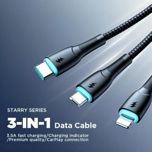 JOYROOM SA33-1T3 Starry 3-in-1 Fast Charging Data Cable