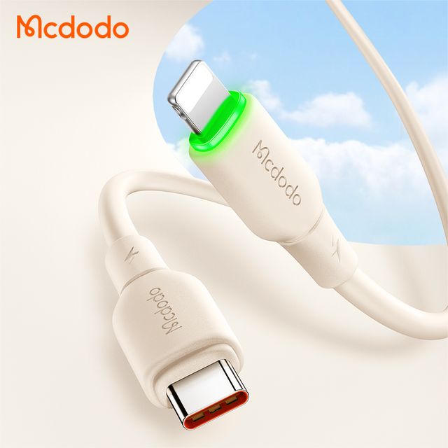 MCDODO CA-4760 36W Type-C to Lightning Data Cable with LED Light 1.2m
