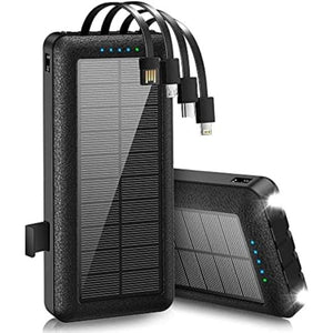 PS-159 30000mAh Solar Power Bank with Built-in Cables