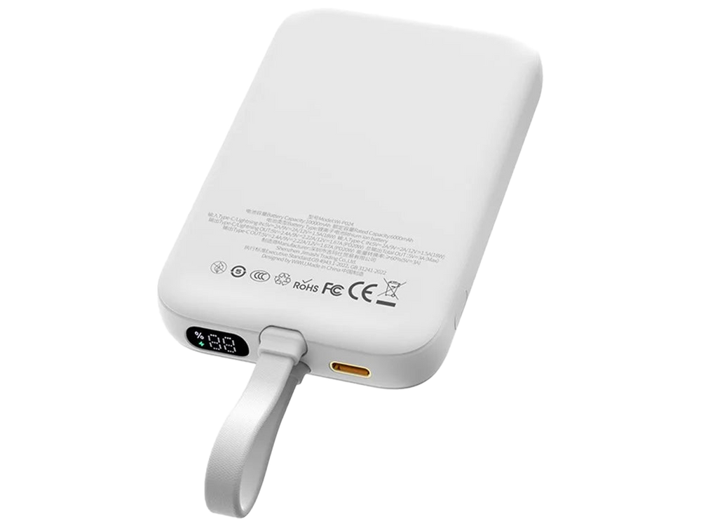 WiWU 10,000mAh Magnetic Wireless Charging Power Bank 20W with Cable Wi-P024