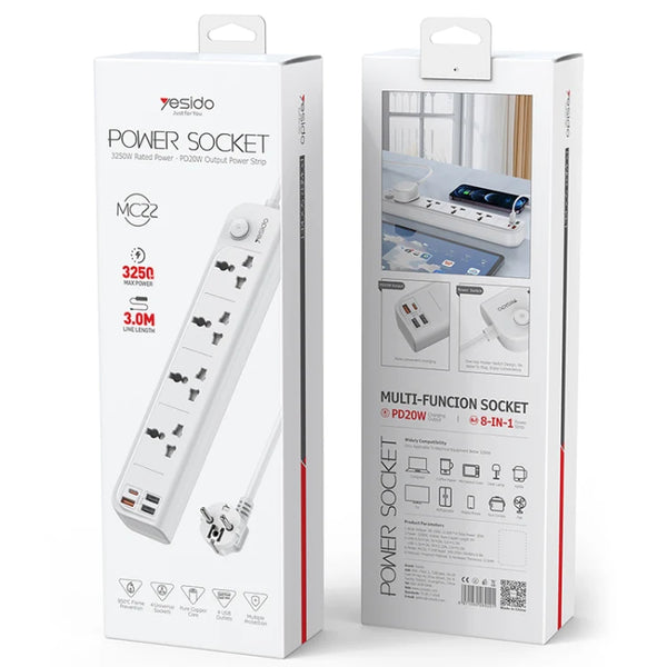 Yesido MC22 3 meters power Strip (EU fast charging)