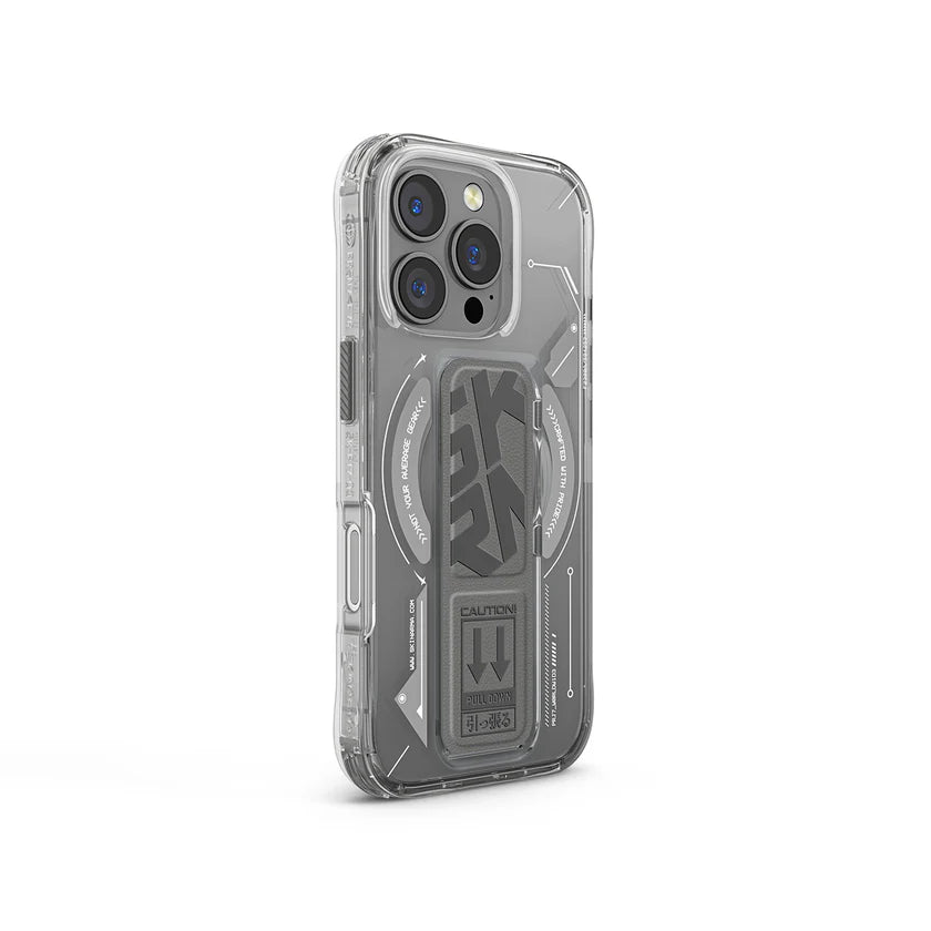 SKINARMA HELIO Mag-Charge iPhone Case with Grip-Stand - Gray 15Pro