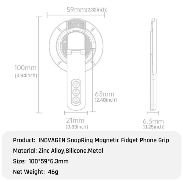 SnapRing Magnetic Phone 360° Grip