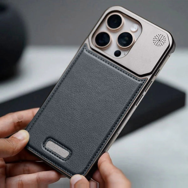 iPhone Leather Metal Frameless Aromatherapy MagSafe Case