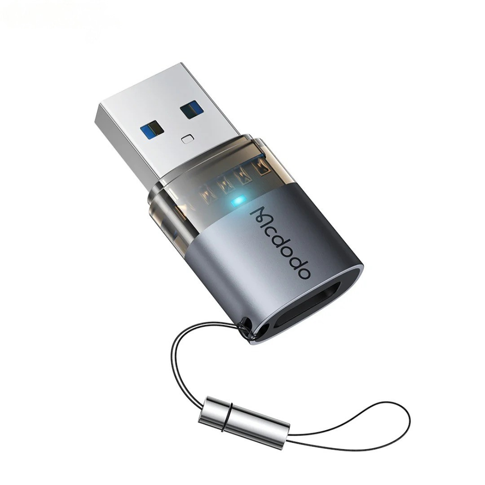 MCDODO OT-7580 USB-C to USB-A 3.0 Transfer Adapter with Indicator Lights and Lanyard