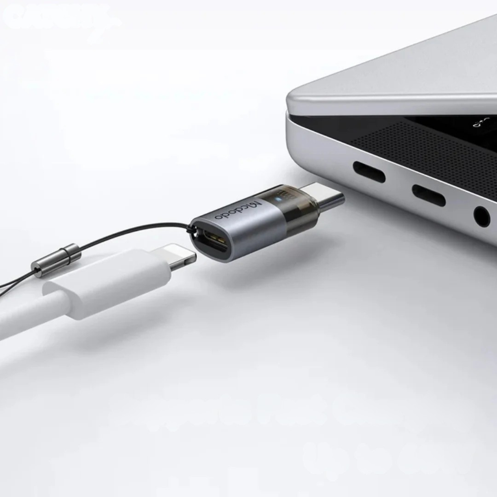 MCDODO OT-7610 Lightning to USB-C 60W Charging Adapter with Indicator Lights and Lanyard