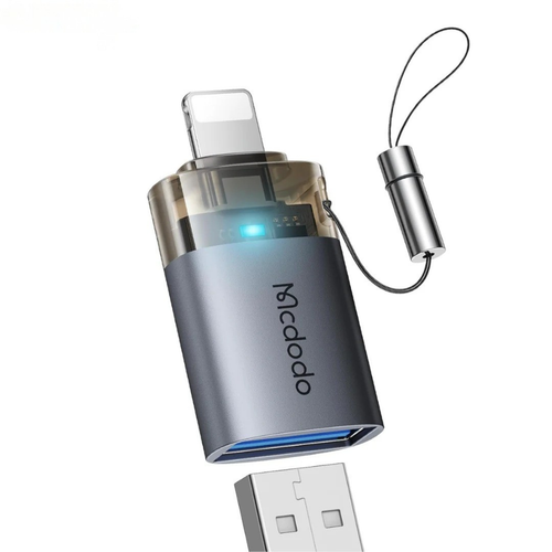 MCDODO OT-7390 USB-A to Lightning Transfer Adapter with Indicator Lights and Lanyard