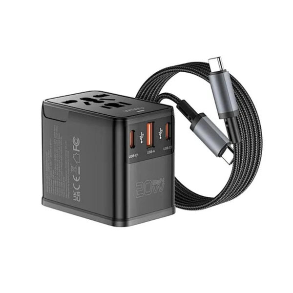  WiWU 20W Universal Plug Adapter & Charging Hub