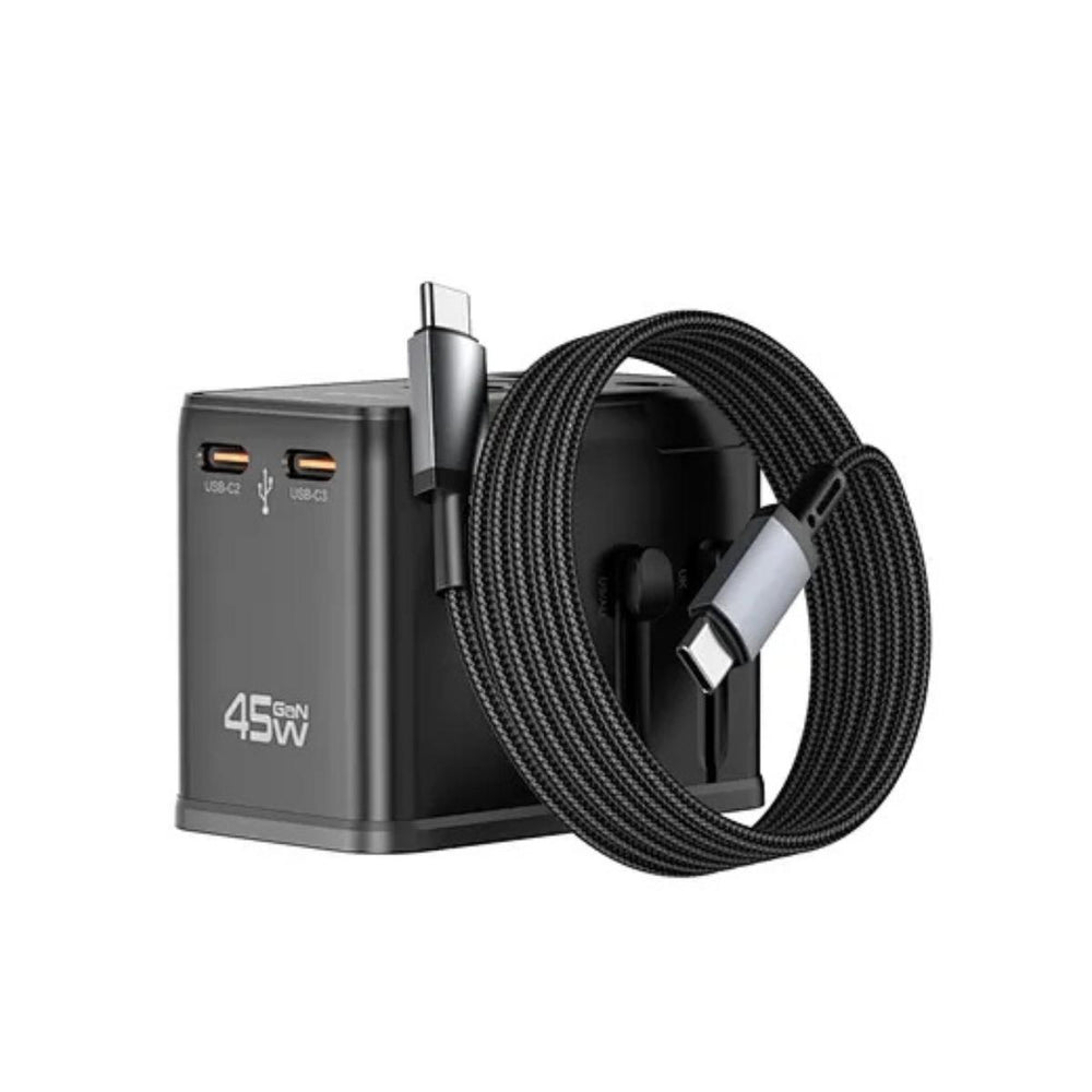 WiWU 45W Universal Travel Plug Adapter & Power Hub