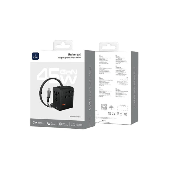 WiWU 45W Universal Travel Plug Adapter & Power Hub