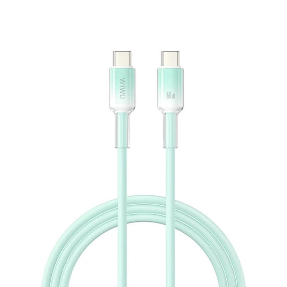 WiWU Crystal Clear 60W USB-C to USB-C Silicone Cable