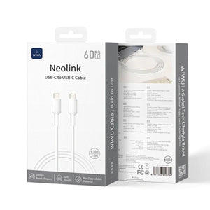WiWU Crystal Clear 60W USB-C to USB-C Silicone Cable