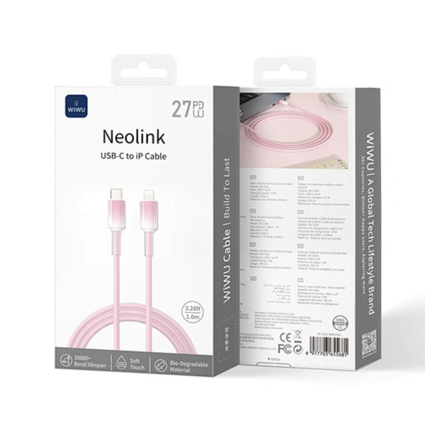  WiWU Crystal Clear Silicone USB-C to Lightning Cable