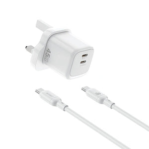 WiWU Cube 45W Dual USB-C Fast Travel Charger Combo