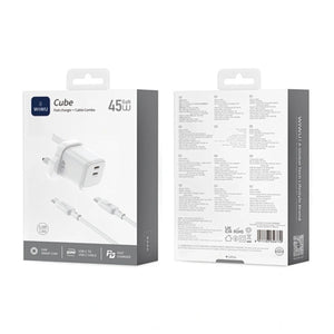 WiWU Cube 45W Dual USB-C Fast Travel Charger Combo