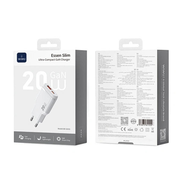 WiWU Essen Slim 20W Ultra-Compact GaN Charger