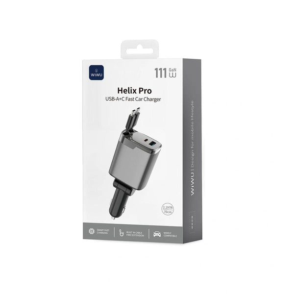 WiWU Helix Pro 111W Retractable Car Charger Wi-CC034