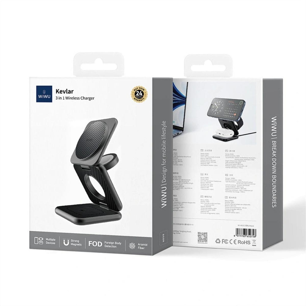 WiWU Kevlar 3-in-1 Wireless Charging Station