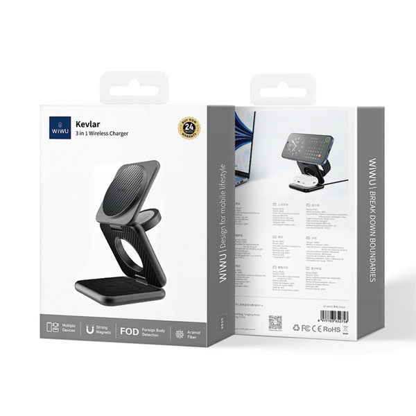 WiWU Kevlar 3-in-1 Wireless Charging Station