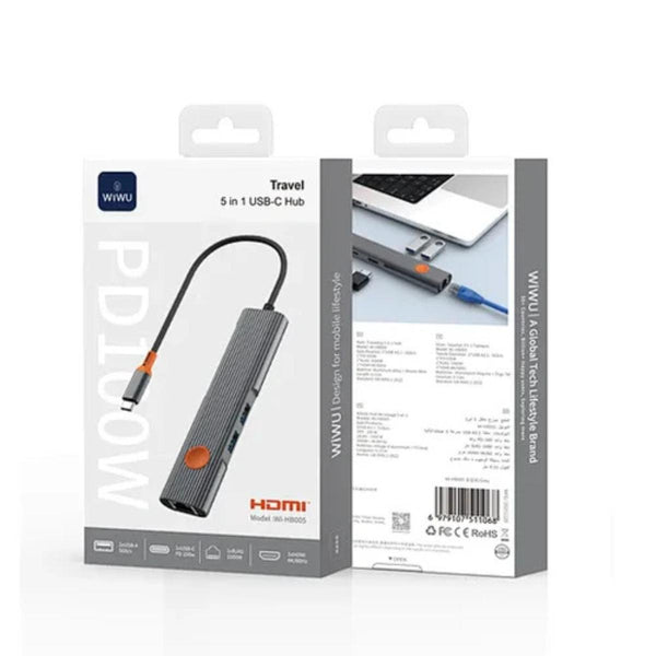 WiWU Travel 5-in-1 USB-C Multiport Hub