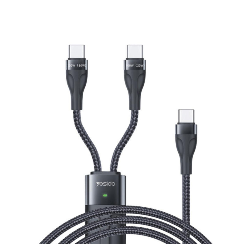 YESDIDO CA88 2-in-1 Type-C to Dual Type-C 100W Charging Cable