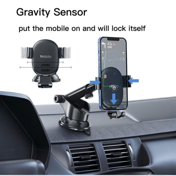 YESIDO C120 Gravity Sensor Dashboard Phone Holder