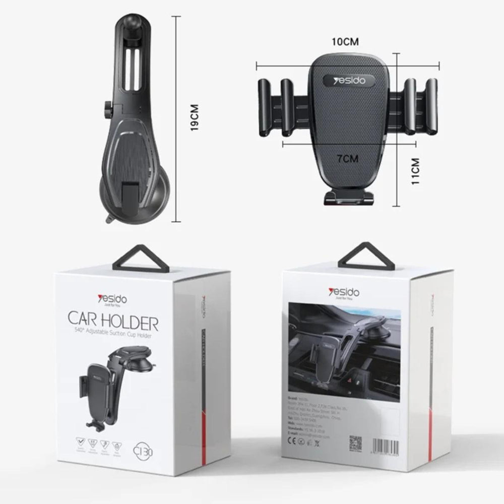 YESIDO C130 Universal Suction Cup Car Phone Holder