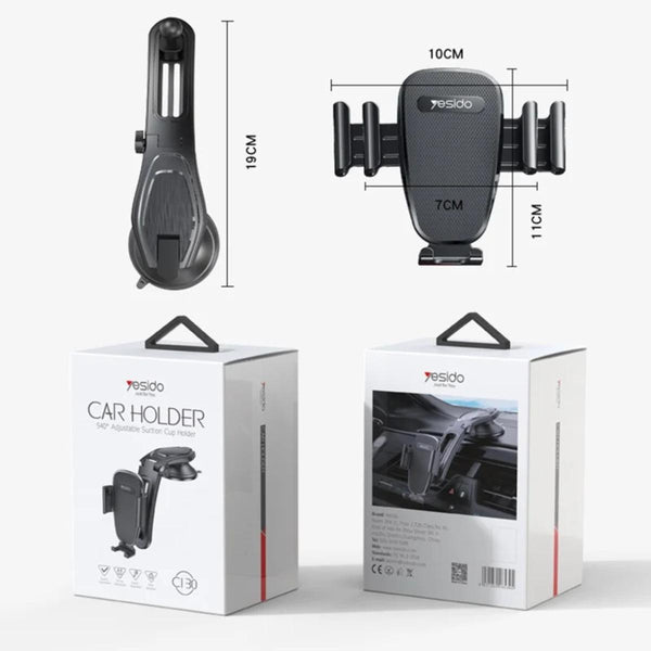 YESIDO C130 Universal Suction Cup Car Phone Holder