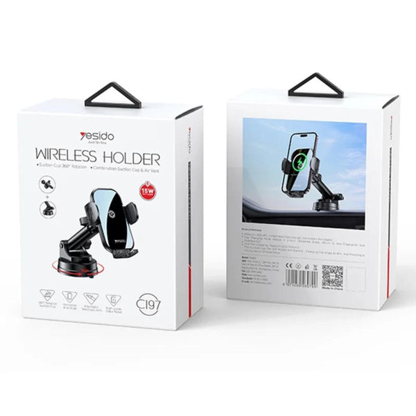 YESIDO C197 Wireless Charging Car Phone Mount