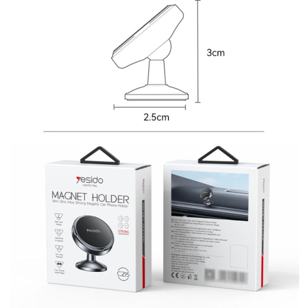YESIDO C215 360° Rotation Magnetic Suction Car Phone Holder