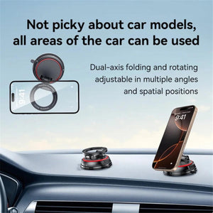 YESIDO C219 Compitable with MagSafe Car Phone Mount Stand Dual-Axis Folding 360 Degree Rotating Magnetic Suction Cup Holder