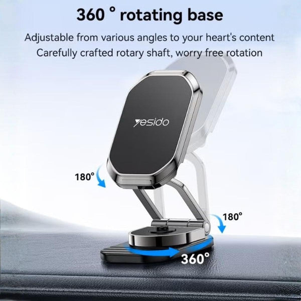 YESIDO C222 360 Rotation Zinc Alloy 6*N42 Magnets Foldable Magnetic Car Phone