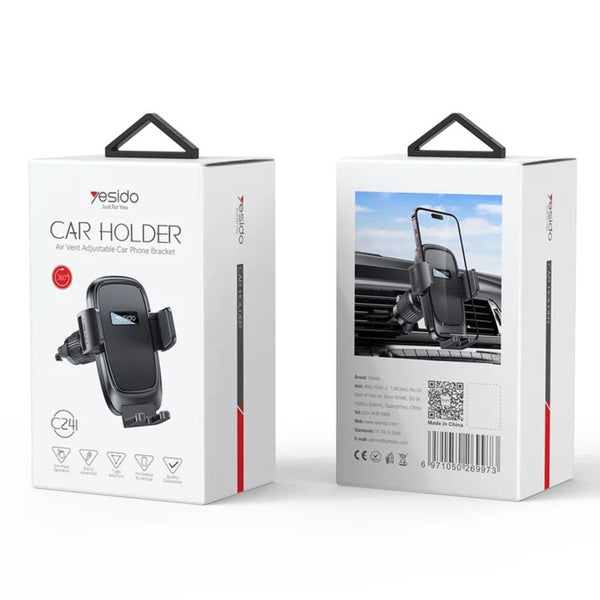 YESIDO C241 Car Air Outlet Phone Holder with Rotatable Ball Head for 4.7-7.2 inch Phone Clamp Bracket