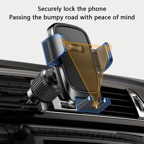 YESIDO C241 Car Air Outlet Phone Holder with Rotatable Ball Head for 4.7-7.2 inch Phone Clamp Bracket