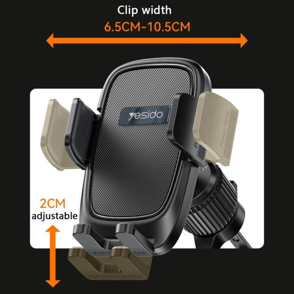 YESIDO C241 Car Air Outlet Phone Holder with Rotatable Ball Head for 4.7-7.2 inch Phone Clamp Bracket