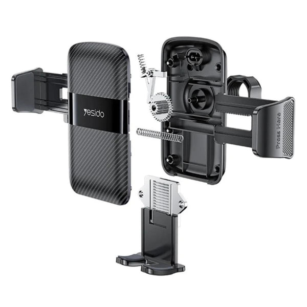 YESIDO C242 Air Vent Phone Holder for iPhone 16 / 16 Plus / 16 Pro / 16 Pro Max Adjustable Car Phone Mount with Hook Clip