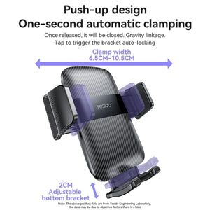 YESIDO C251 Air Vent Car Phone Holder for 4.8-7.2 Inch Phones, 360-Degree Rotation