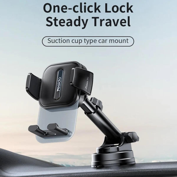 YESIDO C261 Telescopic Arm Car Phone Holder with Suction Cup Base for 4.7-7.2 Inch Mobile Phones