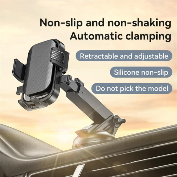 YESIDO C267 Suction Press Car Phone Mount Dashboard Phone Holder for 4.7-7.2 Inch Cell Phones 360-Degree Rotation