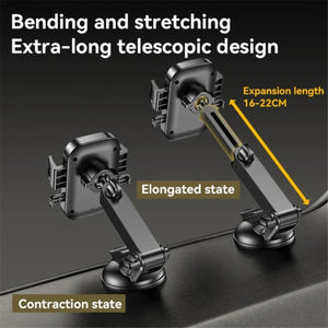 YESIDO C267 Suction Press Car Phone Mount Dashboard Phone Holder for 4.7-7.2 Inch Cell Phones 360-Degree Rotation