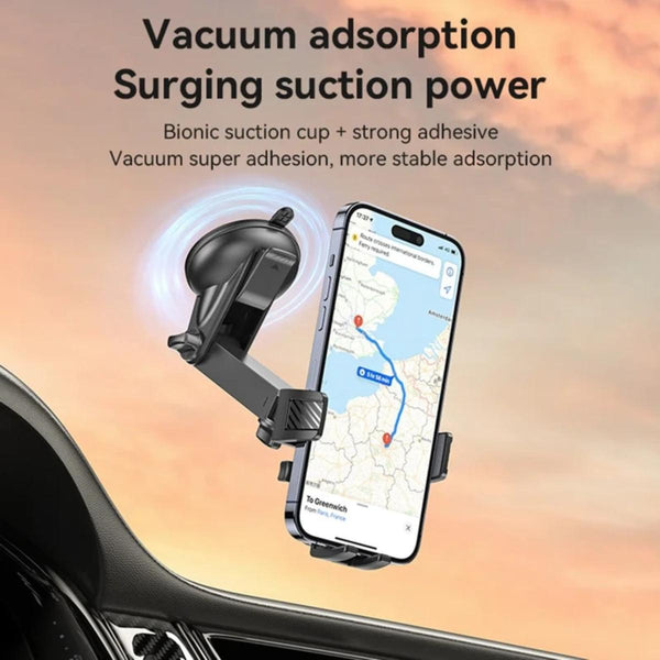 YESIDO C267 Suction Press Car Phone Mount Dashboard Phone Holder for 4.7-7.2 Inch Cell Phones 360-Degree Rotation