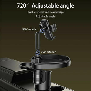 YESIDO C274 Multifunctional Organizer Car Cup Holder Food Tray with Expandable Base Drink Rack Phone Stand
