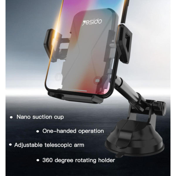 YESIDO C40 Adjustable Spring Clip Car Phone Holder