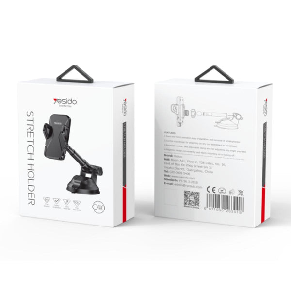 YESIDO C40 Adjustable Spring Clip Car Phone Holder