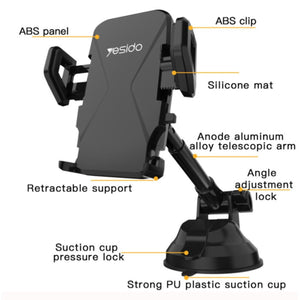 YESIDO C40 Adjustable Spring Clip Car Phone Holder
